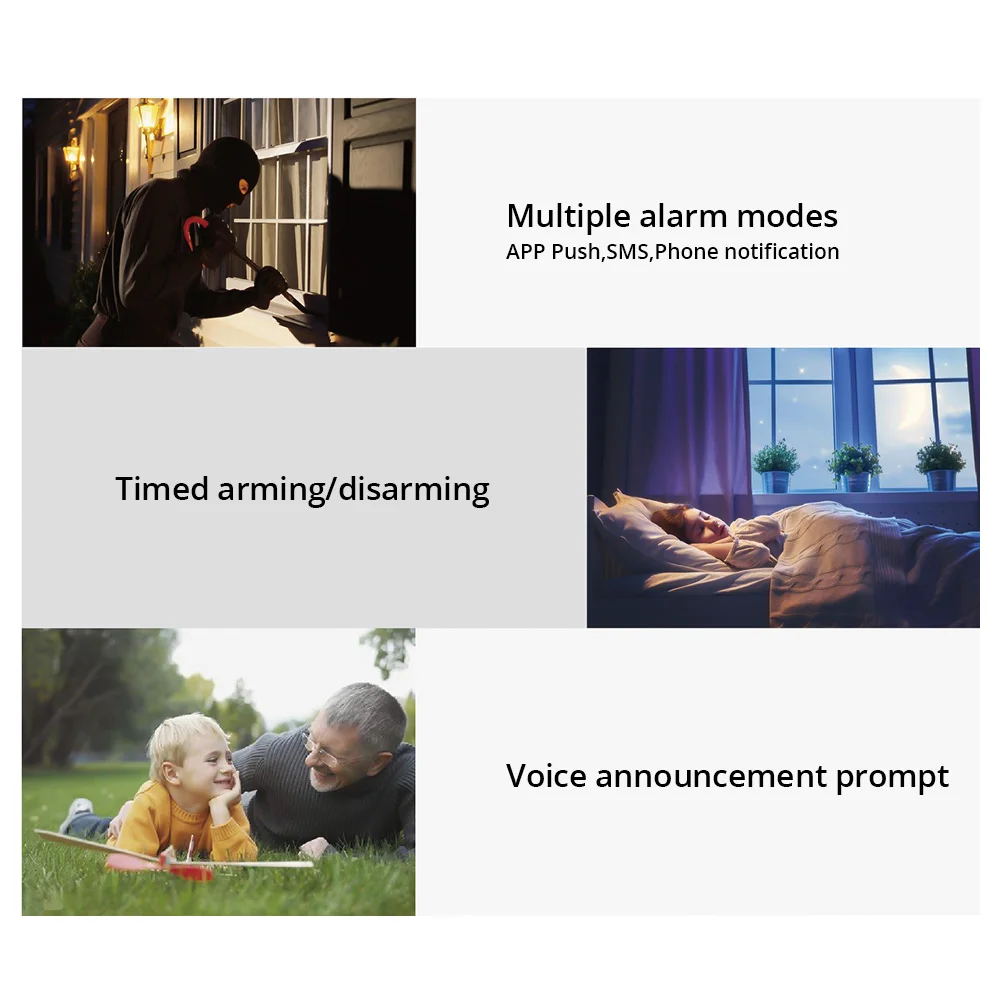 FUERS WIFI GSM Alarm System Wireless Home Burglar Security Alarm System Tuya APP Control Siren Motion Detector PIR Smoke Sensor