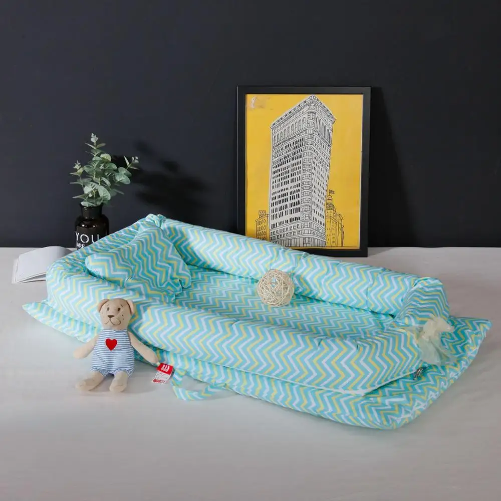 0-24 м детская переносная кровать-Гнездо Складная детская кроватка для новорожденных Детское постельное белье дорожная детская кровать для младенцев с бампером бионический коврик для кроватки - Цвет: 9