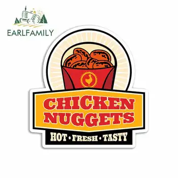 

EARLFAMILY 13cm x 12.5cm for Chicken Nuggets Logo Funny Car Stickers Vinyl Refrigerator RV VAN 3D Car Accessories Graphics JDM