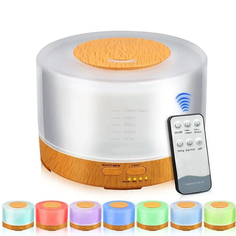 

Electric Humidifier Essential Aroma Oil Diffuser Ultrasonic Wood Grain Air Humidifier USB Mini Mist Maker LED Light