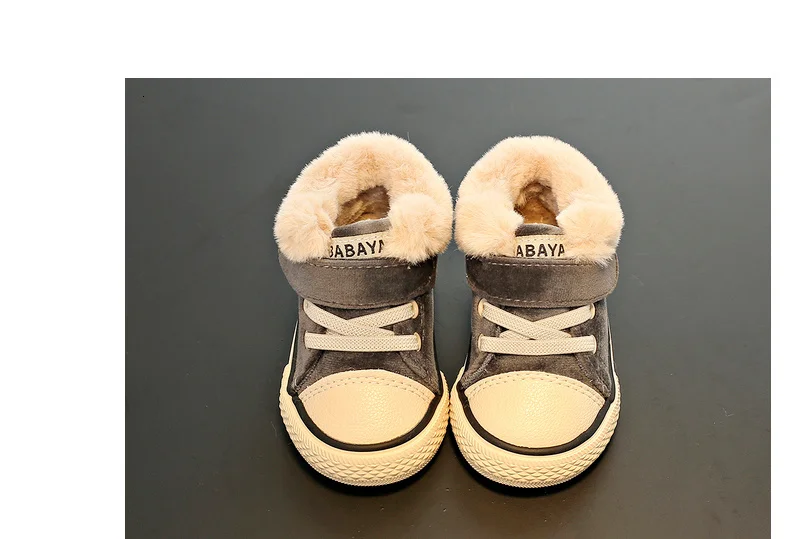 Baby Winter Shoes,Girls Boots 1-3T Warm Fur Boys Shoes, Plus Velvet Toddler Boots Winter New Type Children Cotton Shoes