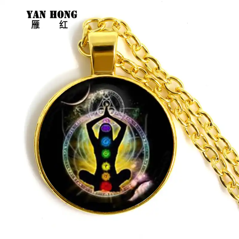 2019, 7 Чакра Рэйки колье с целебным кулоном Будда, йога кулон для медитации и символ ом надеемся ювелирных изделий цепи заявление Цепочки и ожерелья