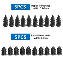 

10Pcs/set Car Vacuum Tire Repair Rubber Nail For Motorcycle Electric Bicycle Bike Tubeless Rubber Tire Puncture Repair Tool Part