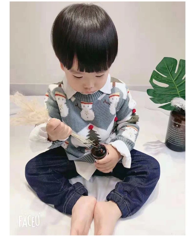 Family Matching Sweater Knitting Snowman Sweaters Christmas Tree Pullover Mom Daughter Son Warm Clothes Two Colors Outwear 2019_05.jpg_.webp