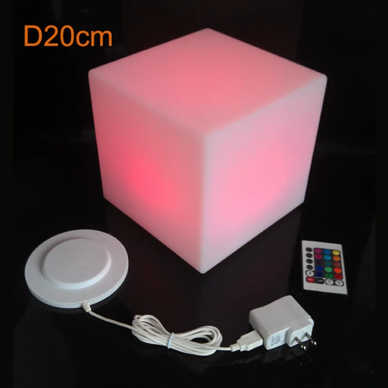 

D10cm D13cm D15cm 10X15 D20cm RGB Rechargeable Led illuminated Led Table Cube Chair for bar KTV Pub Plastic lighting AC110-240V