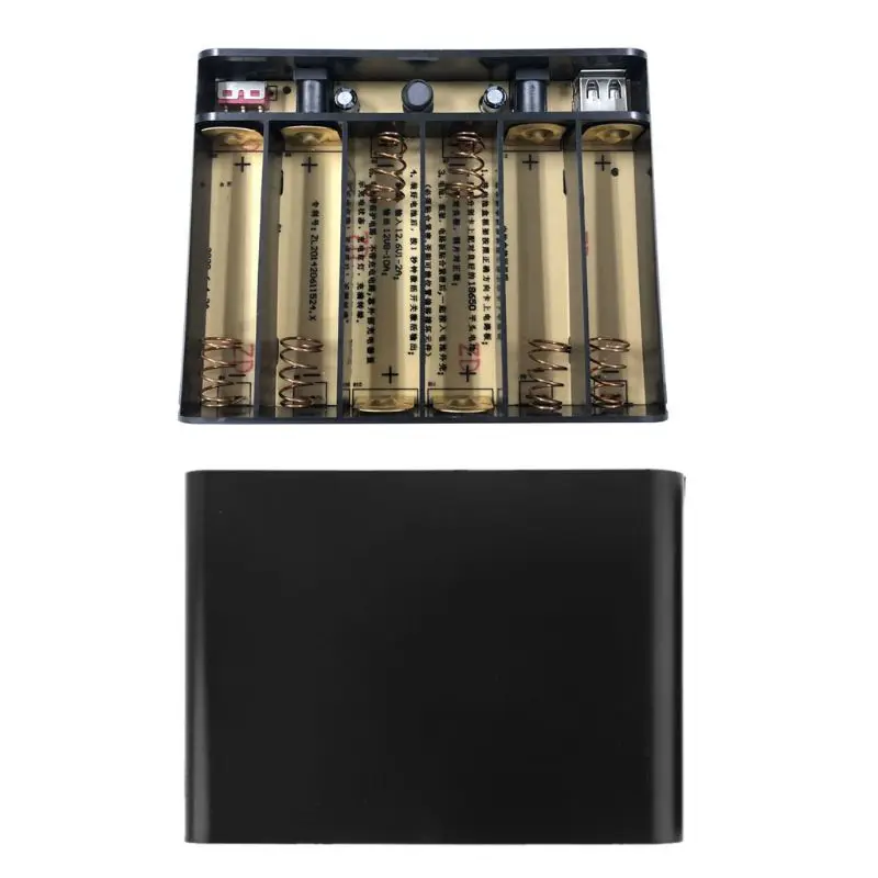 

USB DC 12V 10A Output 6x 18650 Batteries DIY Power Bank for Cellphone Router LED