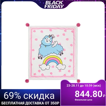 

Two-layer blanket "Kroshka Ya" Rainbow Llama, 90x100 cm, polyethylene 100% 4645382