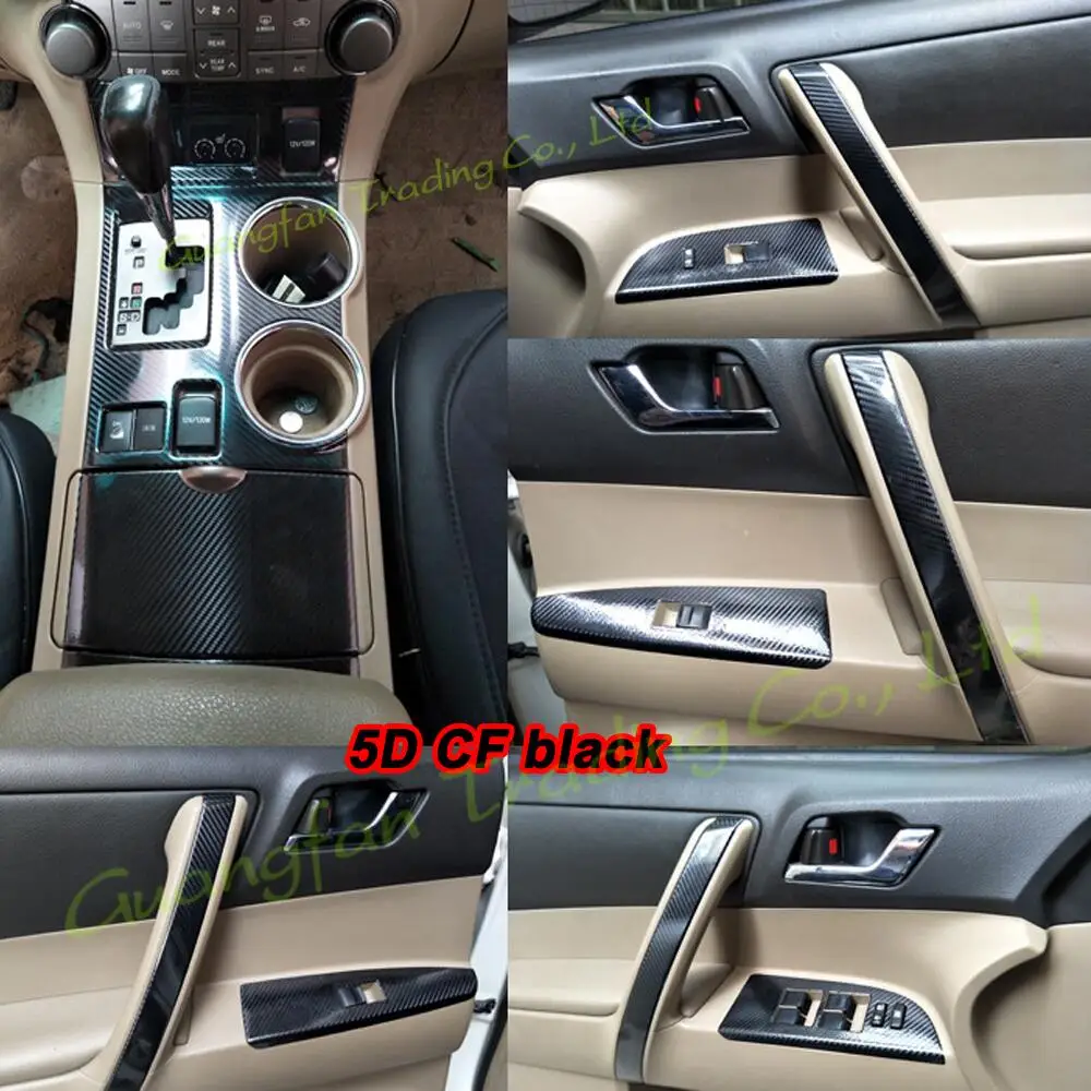 

For Toyota Highlander 2009-2014 Car-Styling 3D/5D Carbon Fiber Car Interior Center Console Color Change Molding Sticker Decals