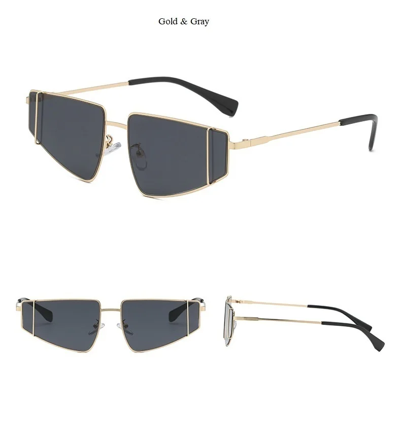 Сплав полигон панк Солнцезащитные очки для мужчин люксовый бренд маленькая оправа женские солнцезащитные очки красный желтый шик очки Oculos Cay Ete оттенки