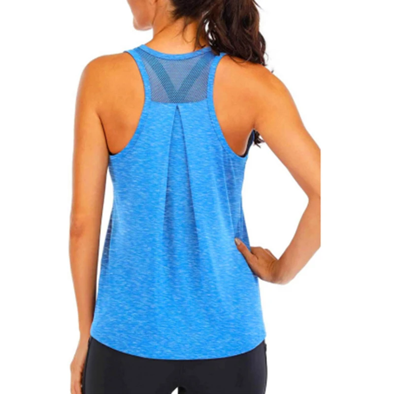 Yoga Shirt Female New Style T-Shirt Loose Fitness Tops Vest Women Sleeveless Sport Tee Quick-Drying Gym Running Workout Blouse 5