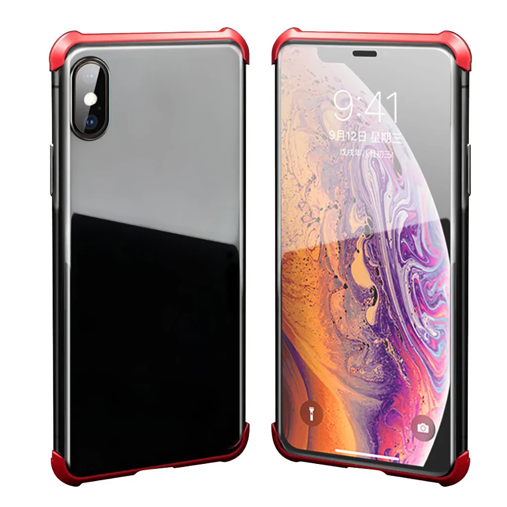 Luxury Hard Matte Cover For iPhone7P/8Plus Magnetic Adsorption & Clear Tempered Glass Back scratch-resistant Phone Case