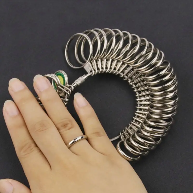 

EU/JP/KR/UK Useful Standard Jewelry Measuring Tool Rings Size Metal Finger Ring Sizer Measure Gauge