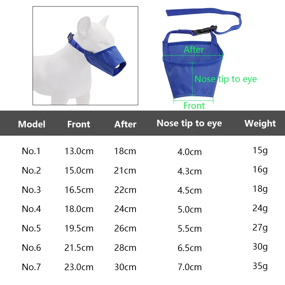 7 Sizes Dog Mouth Muzzle Barking Pet Products Accessories Dog Muzzle Mask For Pitbull Anti Bark Bite For Large Small Medium