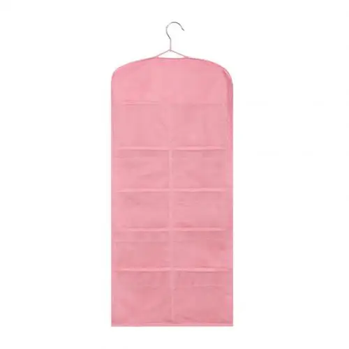 Домашняя одежда для хранения вращающаяся двухсторонняя многокарманная подвесная сумка для хранения нижнего белья органайзер для бюстгальтера - Цвет: Розовый