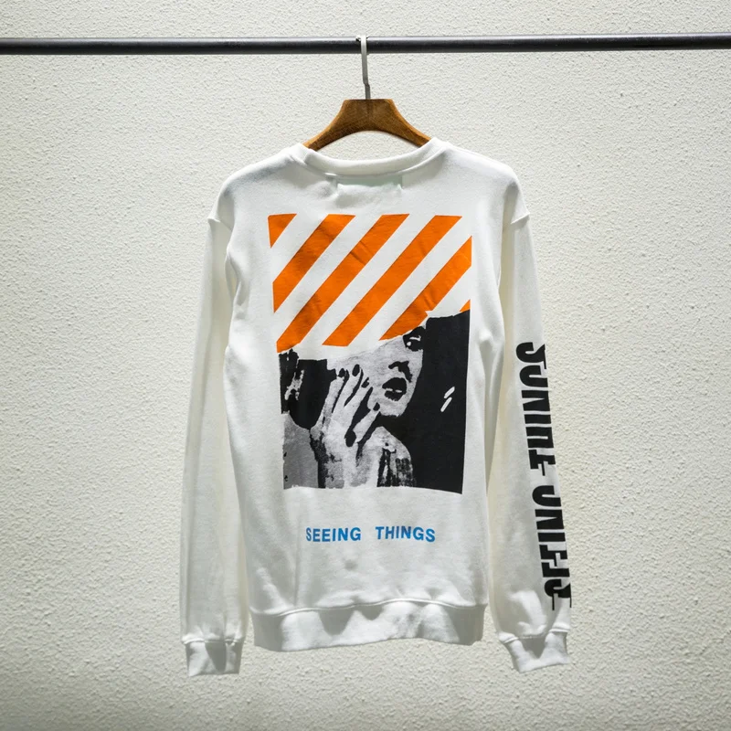 19ss Off-White OW Мужские Женские Мэрилин Монро модные хлопковые повседневные худи с круглым вырезом толстовка с капюшоном свободная Куртка Пуловер