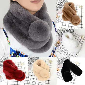

Women Ladies Fake Fur Collar Imitation Soft Rabbit Fur Scarf Winter Warm Scarves