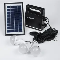 Smuxi Солнечный Мощность Панель комплект генератора 6V USB Зарядное устройство солнечное освещение Системы + 3 Светодиодный лампочки для