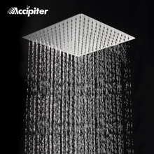Shower Head 12 Inches Wall-mounted Rain Shower Chrome Stainless Steel Shower Square Shower Faucet 30*30CM