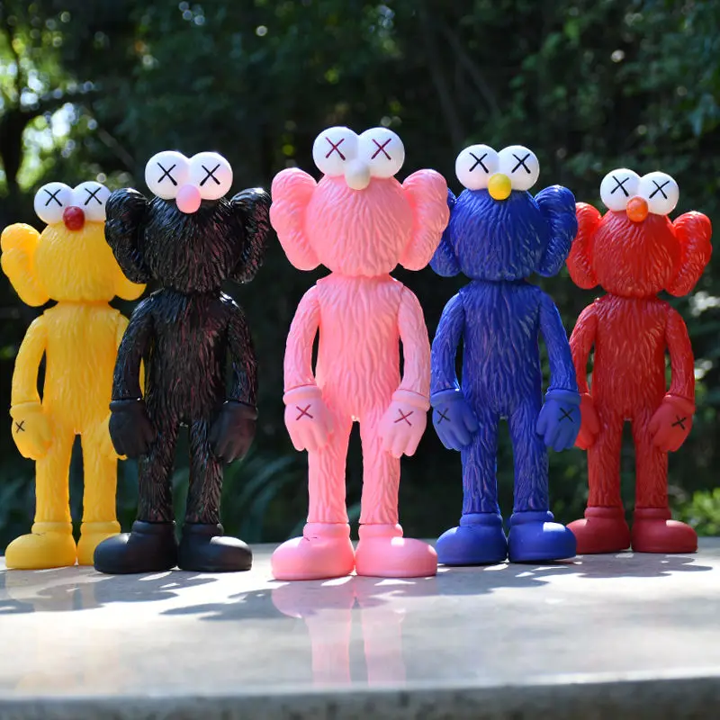KAWS BBF Trendy Toy 35cm Anime Action Figure Kawaii Room Decoration Sesame Street Classic Characters Doll Model Christmas Gift |