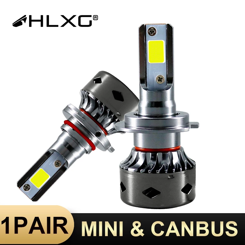 HLXG h7 светодиодный canbus без ошибок H11 H1 H8 H9 H4 дальнего лампы 6000K 12000LM 12V лампада HB3 9005