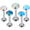 Opal Lip Bar Ring Internally Threaded Ear Tragus Cartilage Stud Piercing Body Jewelry Cartilage Ear Piercing ► Photo 3/6