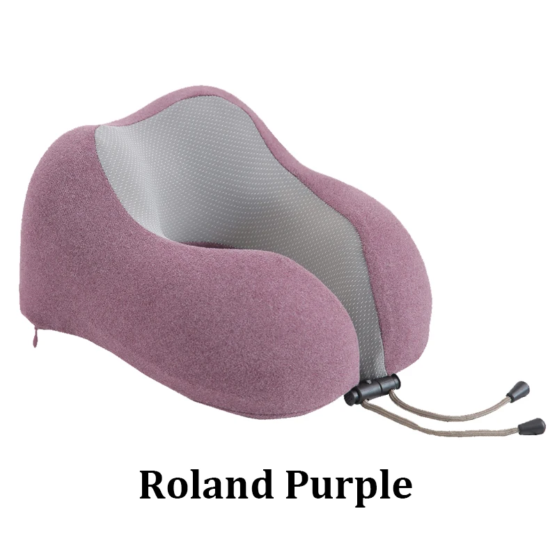 Roland Purple Новые u-образные подушки для шеи из пены памяти, мягкие, медленный отскок, дорожная подушка, твердый шейный затылочный медицинский постельные принадлежности, Прямая - Цвет: Roland Purple