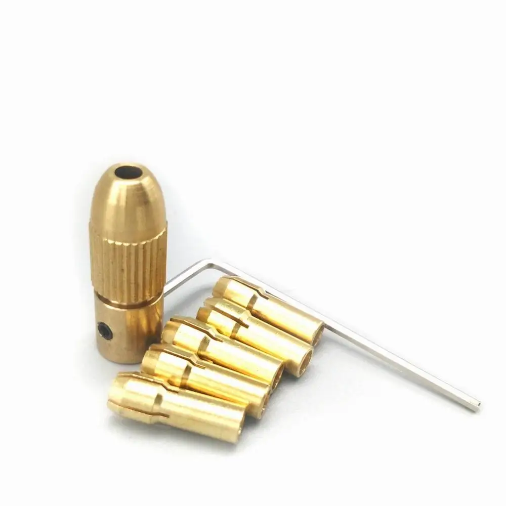 

7Pcs Electronic Grinding Hand Drill Chuck Collets Set Quick Chuck Copper Drill Clamp Folder Cap Axis Drill Collet Tool Kit