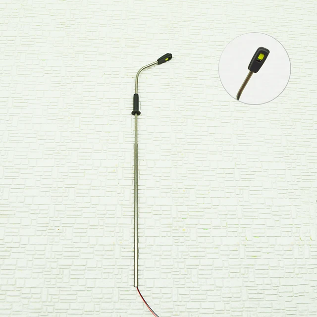 Illumination Steel Pipe Light Model Toy 75-500 Scale Architectural Metal Lamp Miniature Light Layout Kit for Scene Layout 50Pcs 2