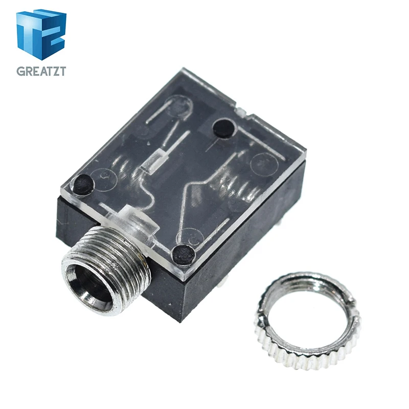 10PCS Heißer verkauf 5 Pin 3,5mm Stereo Audio Jack Buchse PCB Panel Mount für Kopfhörer Mit Mutter PJ-324M + 3,5mm stereo audio stecker – Detail 8