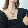 AOMU 2022 nouvelle tendance Hip hop ovale épais chaîne en métal boule chaîne collier pour hommes femmes filles fête bijoux cadeau ► Photo 3/6