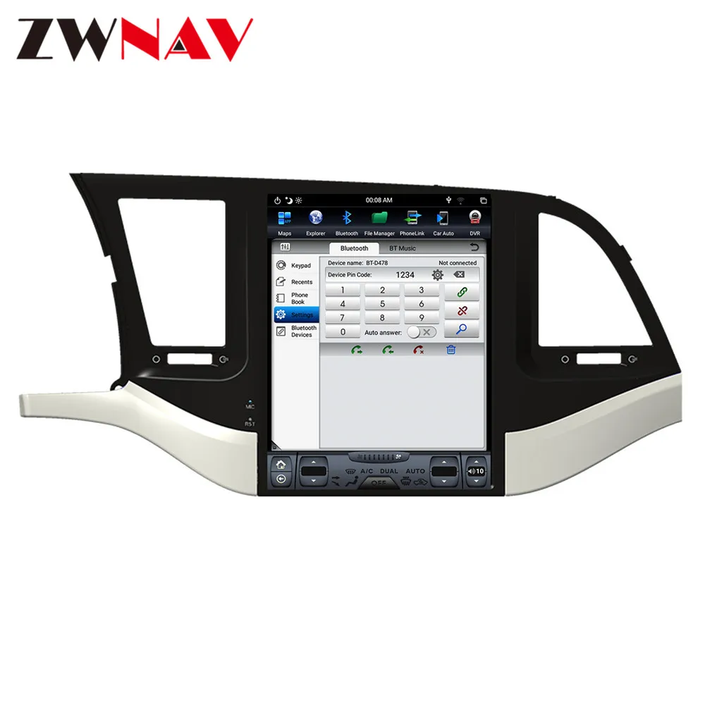 Sale Android 8.1 4GB Tesla style Car GPS Navigation For Hyundai ELANTRA 2016+ radio tape recorder stereo Multimedia player head unit 2