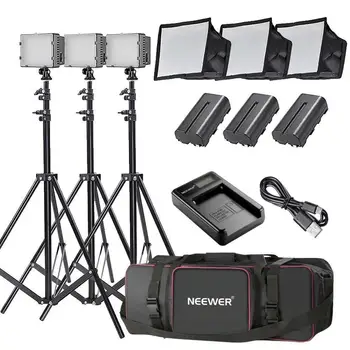 

Neewer 3x 160 LED Dimmable Light Ultra High Power Panel Digital Camera/Camcorder Video Kit,Includes:3x CN-160 LED Light