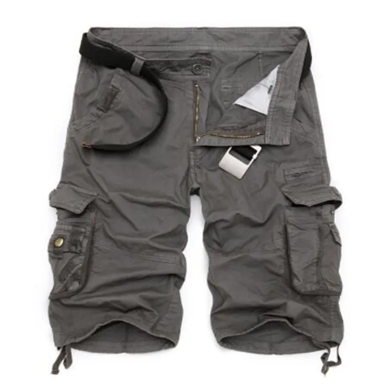 Мужские шорты-карго в стиле милитари, новинка, армейские камуфляжные тактические шорты, мужские хлопковые свободные рабочие повседневные короткие штаны, большие размеры