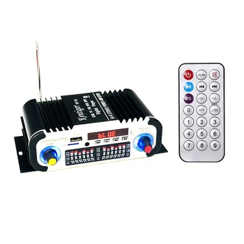 

HY-V6 Mini Bluetooth TF USB FM Audio Amplifier DC 12V HI-FI Stereo Power Amplificador With Remote Control For Auto Home