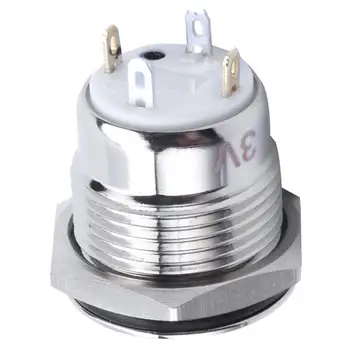 

New DC3V Blue Illuminated LED 16mm Metal Momentary Push Button Switch SPST