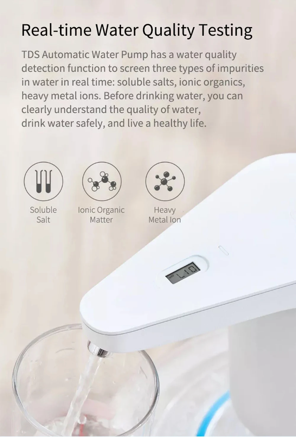 Xiaomi xiaoang TDS автоматический сенсорный мини-переключатель водяной насос беспроводной Перезаряжаемый Электрический дозатор водяной насос для кухни U