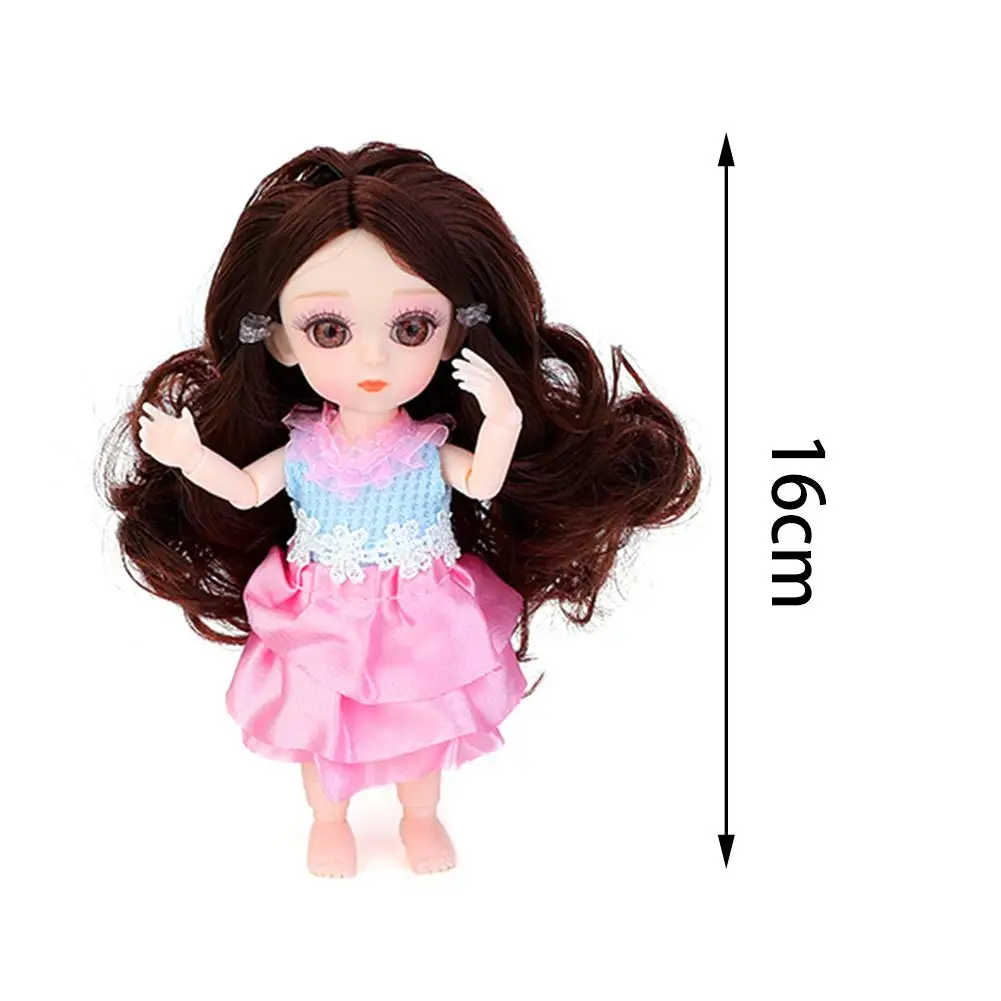 New 1pc 16CM/6.3IN Silicone Small Pudding Princess Toy Doll Mini Simulation BJD Doll No Clothes With 3D Acrylic Beauty For Girls