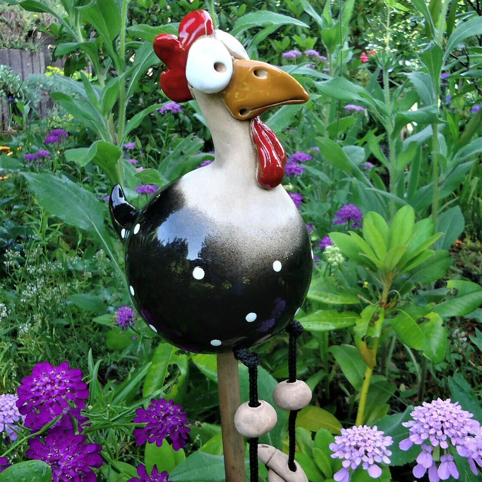 

Chicken Statue Creative Decor Chicken Garden Plug Hen Rooster Hens Bird Edge Seater Indoor Outdoor Fun Art Garden Decoration