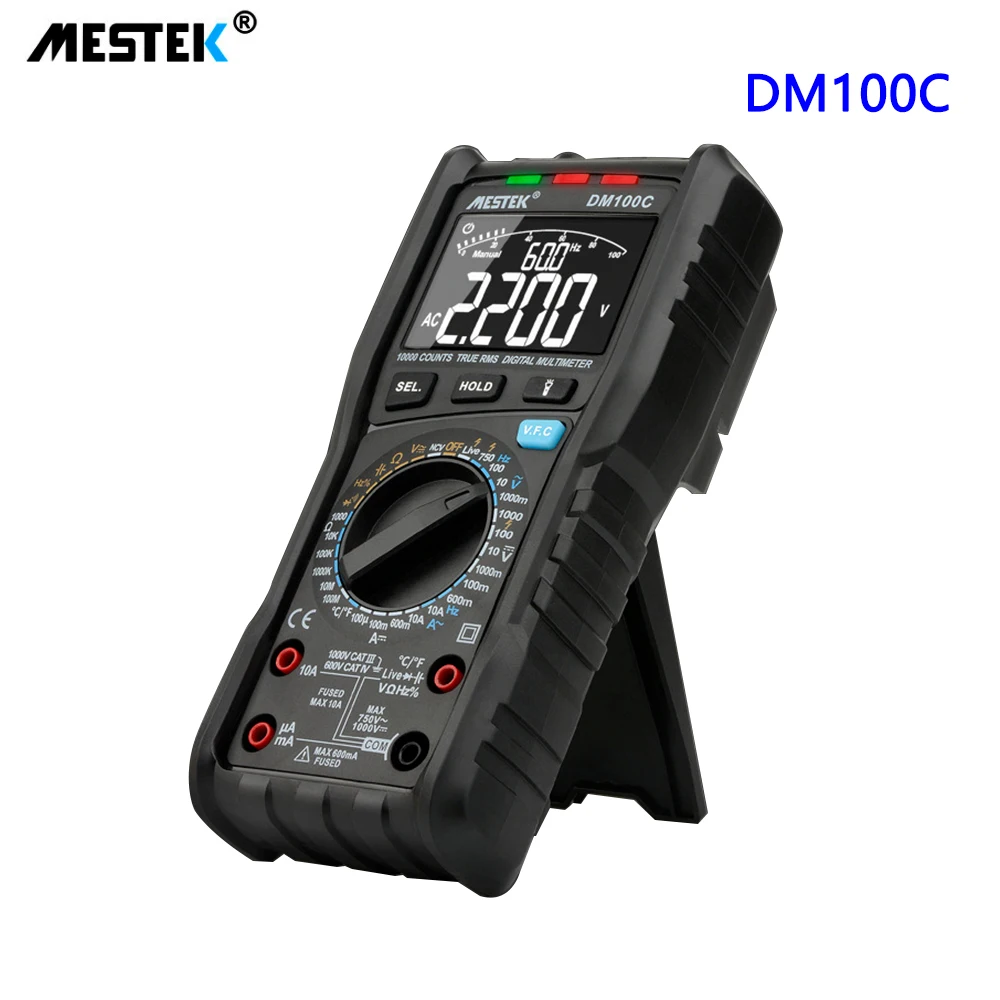 MESTEK DM100C Digital Multimeter High Speed Smart Double Core With Analog Bar Graph AC/DC Voltage Ammeter Current Manual/Auto