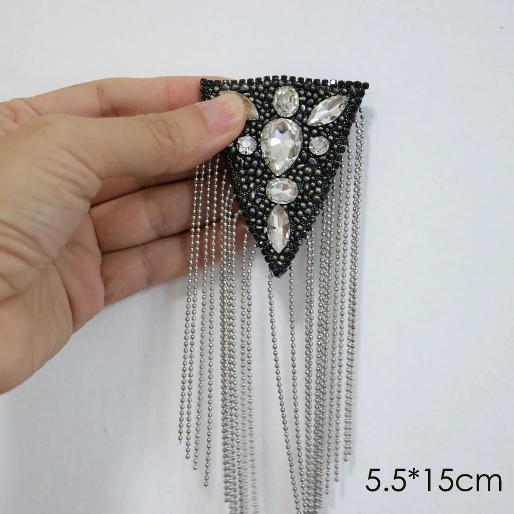 2 шт. черная кисточка из бисера epaulette для одежды панк пальто костюм Сделай Сам