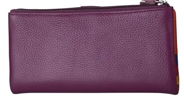 Skup Damski podłużny portfel skórzany pierwsza warstwa skóry wołowej damskie etui z miejscem na karty