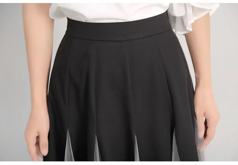 XITAO плиссированная гофрированная юбка с высокой талией Женская корейская мода новинка Осенняя перспективная Элегантная Лоскутная Повседневная юбка GCC1337