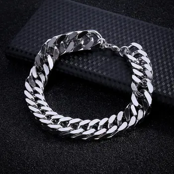 

2020 New Simple Y129 Male Bracelets Exquisite Boy Chain Curb Cuban Link Chain Stainless Steel Men Bracelet Chains Jewelry Men