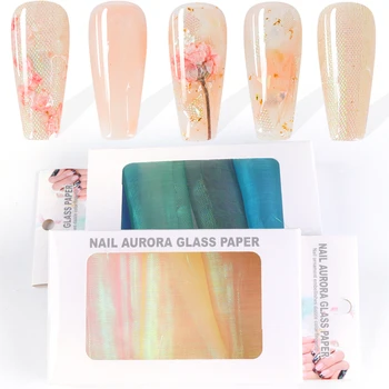 

Fluorescent Gradient 3D Mesh Nail Sticker Net Line Tape Holographic Slider Wrap Hollow Design Nail Art Decorations Decals JI1618