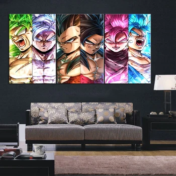 

HD Prints Posters Framework Modular Wall Art Pictures 3 Pieces Dragon Ball Super Saiyan Canvas Paintings Living Room Home Decor