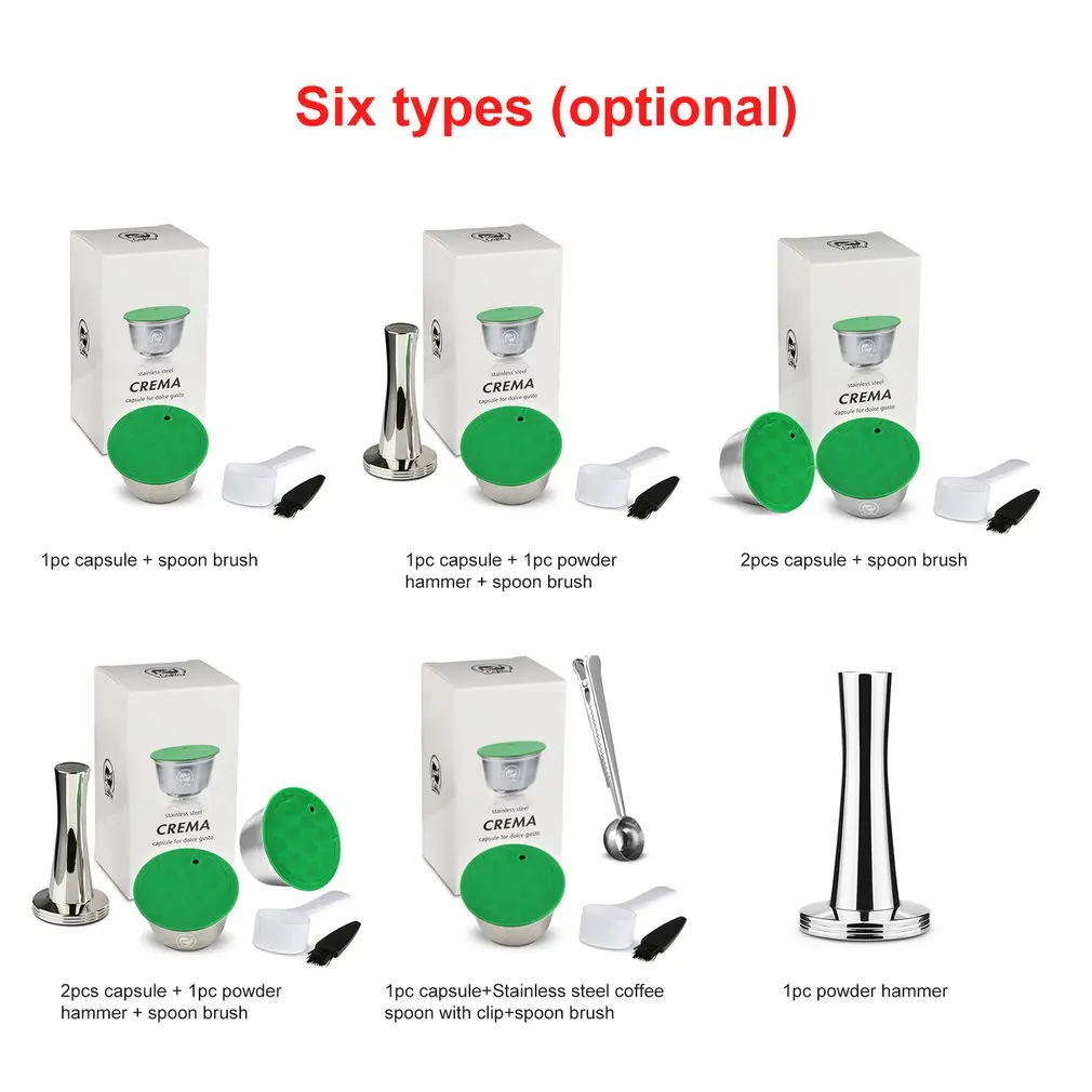 

Stainless Steel Reusable Coffee Capsule Filter Dripper Tamper Compatible with Dolce Gusto Coffee Machine Accessories