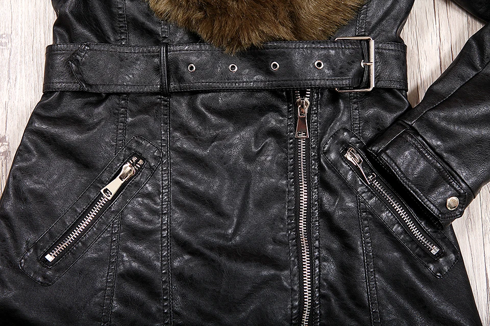 GLO-STORY, Женское зимнее длинное кожаное пальто с воротником из искусственного меха, женская модная Толстая стеганая куртка, WPY-5705