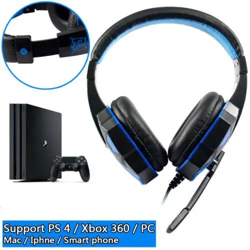 Game Headphone Headsets Big Headphones with Mic Stereo Earphones Deep Bass for PC Computer Gamer Laptop PS4 New X BOX