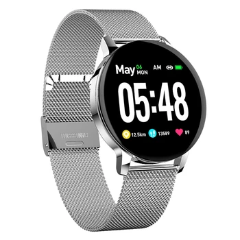 

R5 Smart Watch Heart Rate Blood Pressure Fitness Tracker IP67 Waterproof Sports Band Bluetooth Smart Watch-Silver Steel Strap