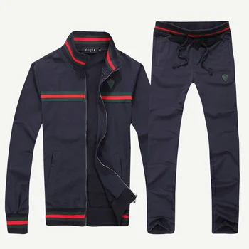 

Star bags GG letter sports casual jacket set with various Korean popular logo men's long sleeve shirt long pants business suit